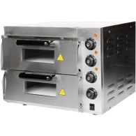 Ηλεκτρικός Φούρνος Πίτσας, Διπλός, θάλαμος 40x40cm, 3KW, έως 350°C., KARAMCO HEP-2ST