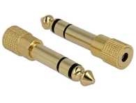 DELOCK 65361 Βύσμα Stereo Jack 6.35mm Male σε jack 3.5mm Female, Metal, Gold